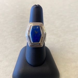 Southwestern Stye sterling silver 950 blue lapis ring size 8.5